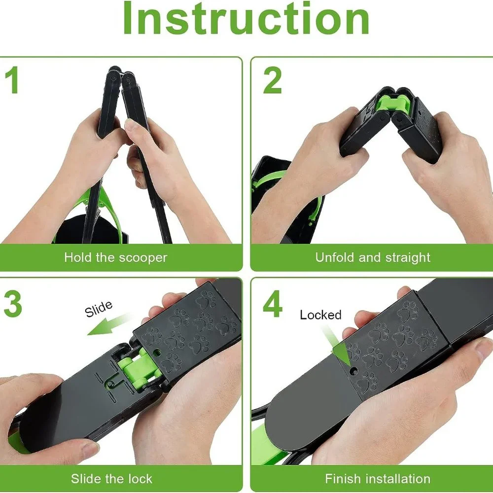 Non-Breakable Pooper Scooper for Dogs, 28inch Long Handle Foldable Portable Dog